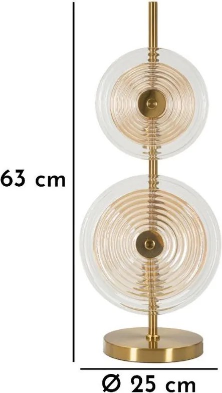 Lampada da tavolo dorata con paralume in vetro (altezza totale 63 cm) Venice – Mauro Ferretti
