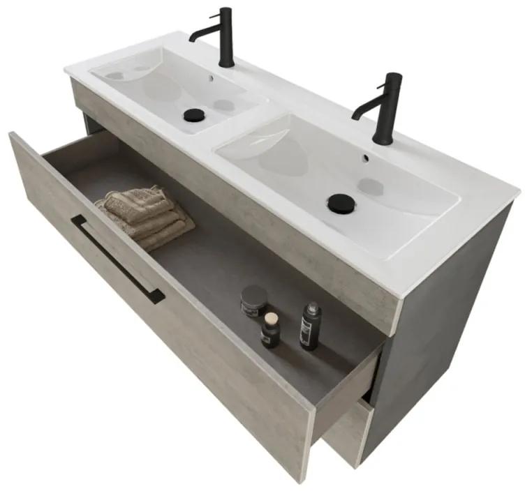 Mobile bagno sospeso 120 cm Smart grigio legno/lava con specchio