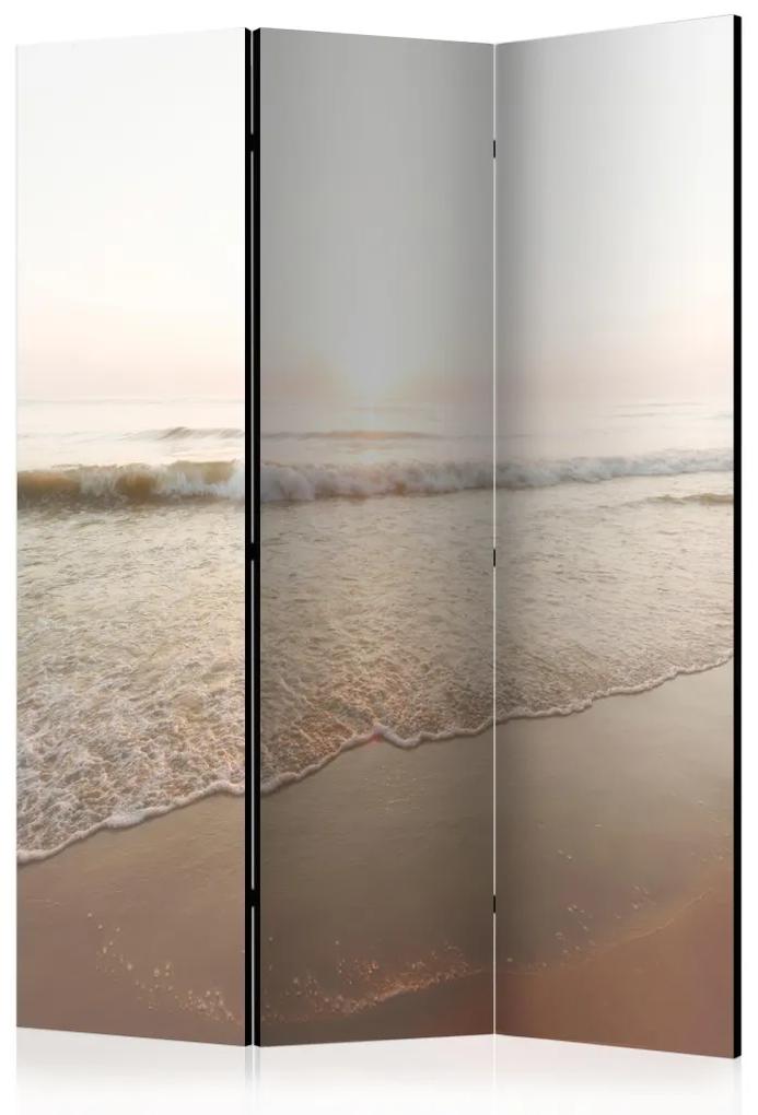 Paravento Meravigliosa alba (3-parti) - onde marine e spiaggia sabbiosa