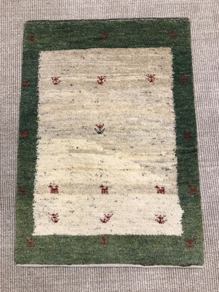 Gabbeh Tappeto persiano 90x60 Beige (Iran) Annodato A Mano