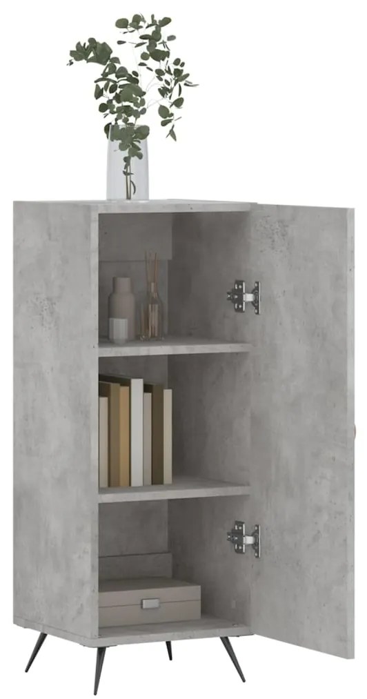 Credenza Grigio Cemento 34,5x34x90 cm in Legno Multistrato