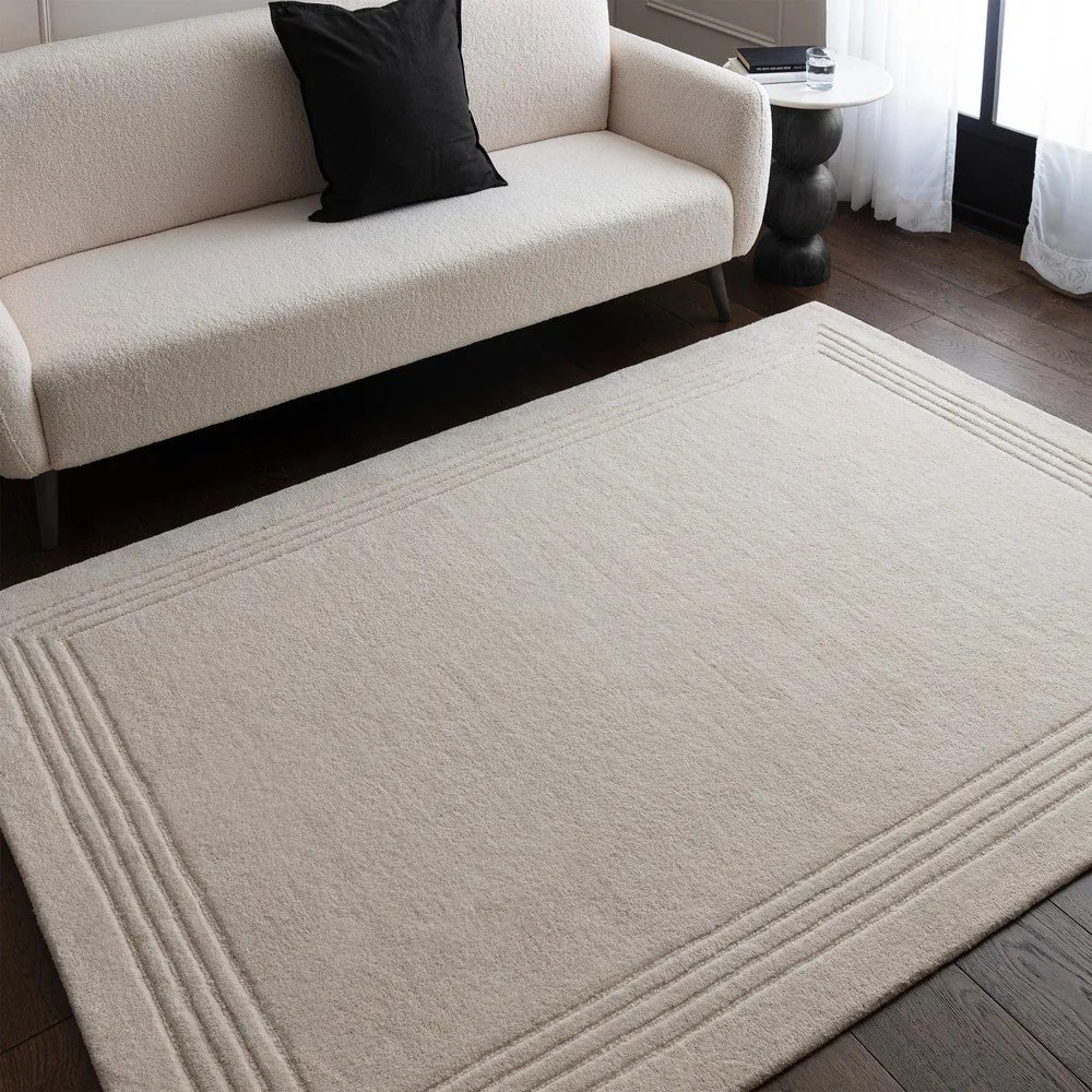 Tappeto in lana avorio tessuto a mano 120x170 cm Orlo Ivory - Asiatic Carpets