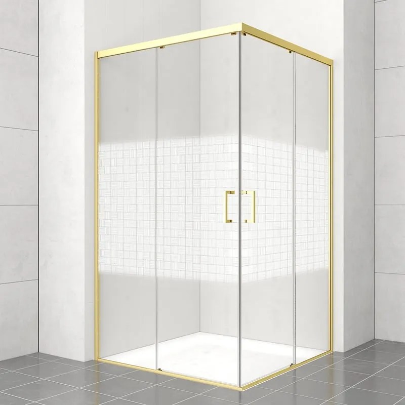 Lato per box doccia angolare dritto H 200 x L 70 cm, sp 6 mm dorato smerigliato