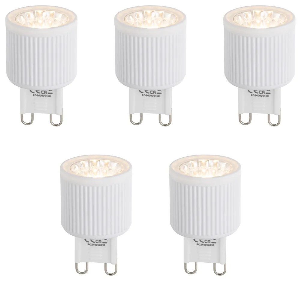 Set di 5 lampadine LED G9 24mm dimmerabili a 3 fasi 3W 300 lm 2700K