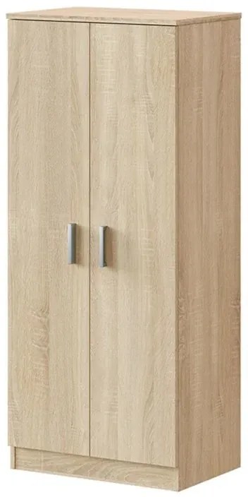 Mobile scarpiera H 180 cm in legno rovere canadese con ante e ripiani regolabili