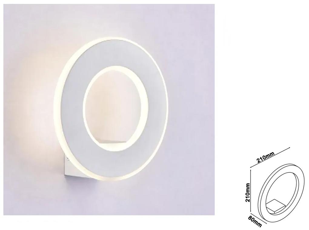 Applique Lampada LED da Muro Circolare 9W 3000K Carcassa Bianca IP20 Effetto Sole SKU-8225