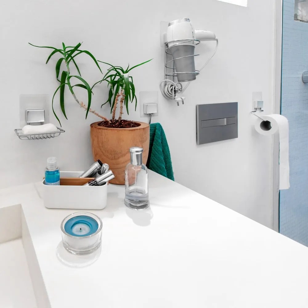 Supporto autoadesivo in acciaio cromato per carta igienica Bestlock Magic Bath - Compactor