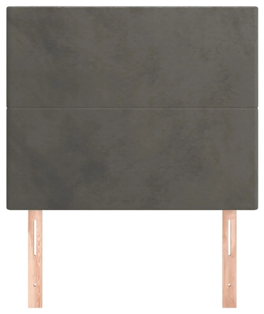 Testiere 2 pz grigio scuro 100x5x78/88 cm in velluto