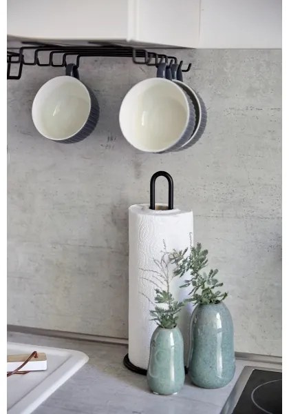 WENKO 53256100 - Porta asciugamani da cucina 12,5x32,5 cm nero