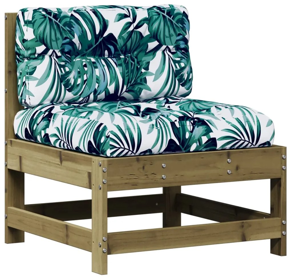 Set divani da giardino 4pz con cuscini legno impregnato di pino