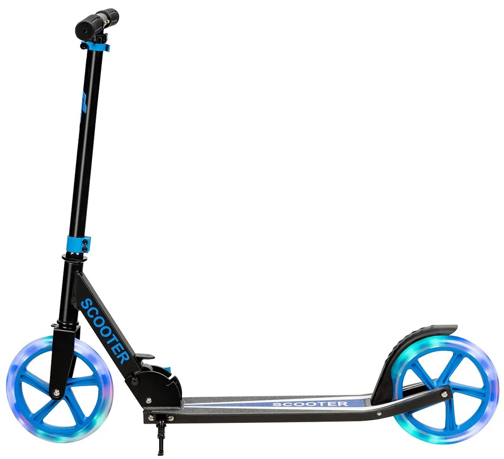 Costway Monopattino con pedana in alluminio, Manubrio regolabile in 3 posizioni e cinghia, Blu