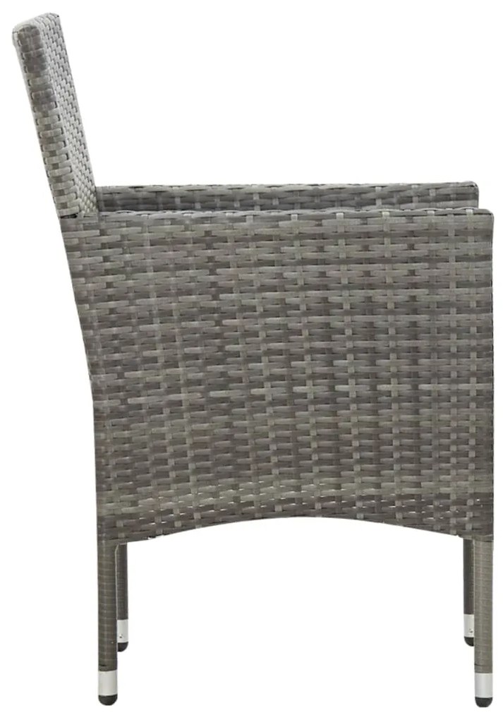 Set Divani da Giardino 4 pz con Cuscini in Polyrattan Grigio