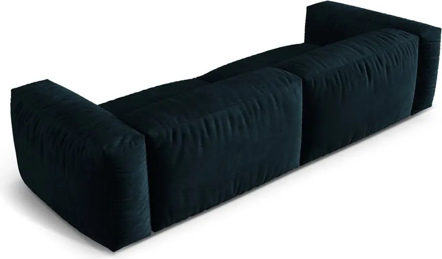 Divano componibile blu scuro con rivestimento in velluto 320 cm Martina – Micadoni
