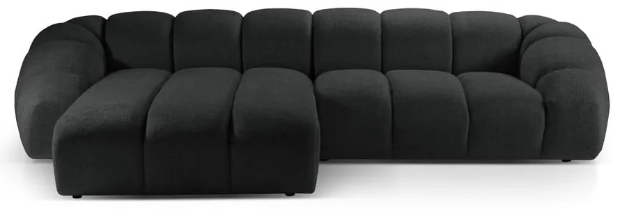 Divano angolare nero (con penisola a sinistra) Diana – Micadoni