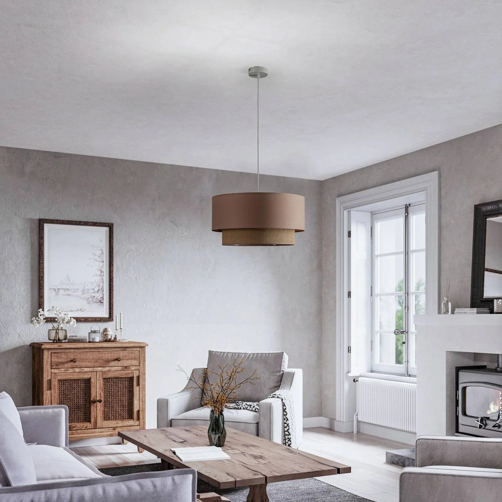Duolla Lampada a sospensione Boho Ø 45 cm 1 luce cappuccino/juta
