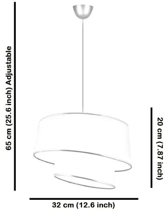 Lampadario a cavo BARETTE 1xE27/60W/230V crema/oro