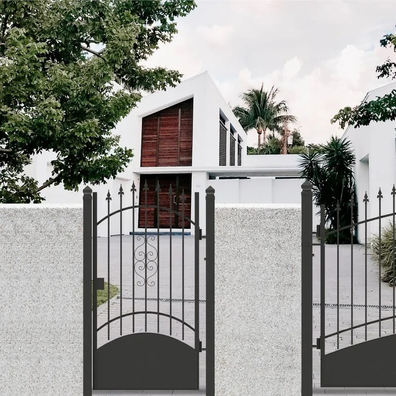 Cancello manuale battente Marmolada in ferro, apertura a destra, L 104.5, H 180-195 cm, di colore nero