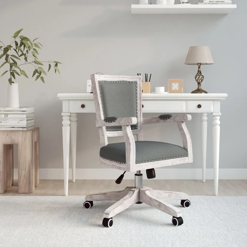 Sedia Da Ufficio Girevole Grigio Scuro İn Tessuto /