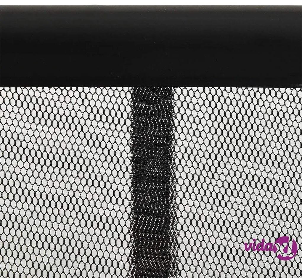 vidaXL Zanzariera per Porta con 5 Sezioni a Rete Nera 120x240 cm