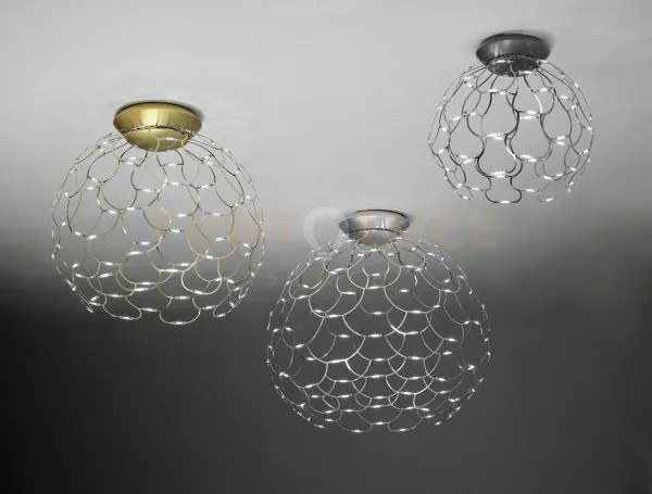 Lamoi lampada da soffitto grande cromo a led 2700k  9939lm 99w d.80cm