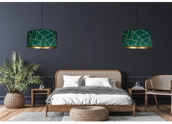 Lampadario a sospensione con filo RELLA 1xE27/60W/230V verde/oro