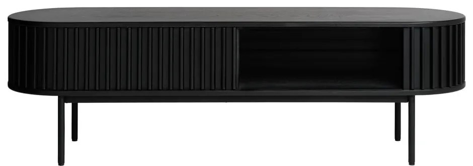 Tavolo TV nero in rovere 48x160 cm Siena - Unique Furniture