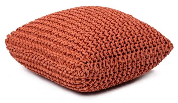 Pouf cuscino rosso mattone in maglia - Bonami Essentials