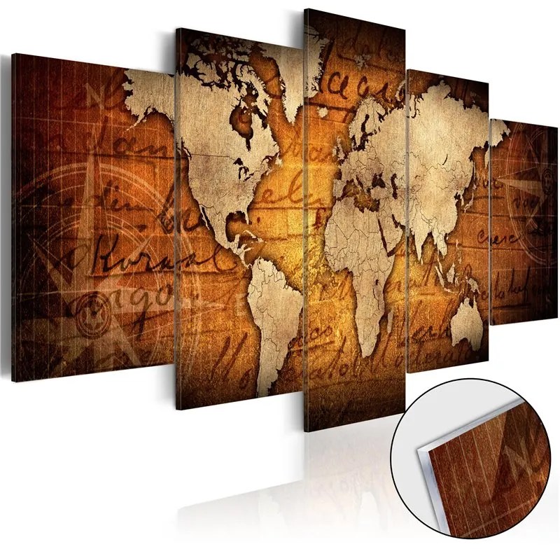 Quadri su vetro acrilico Acrylic prints – Bronze map I