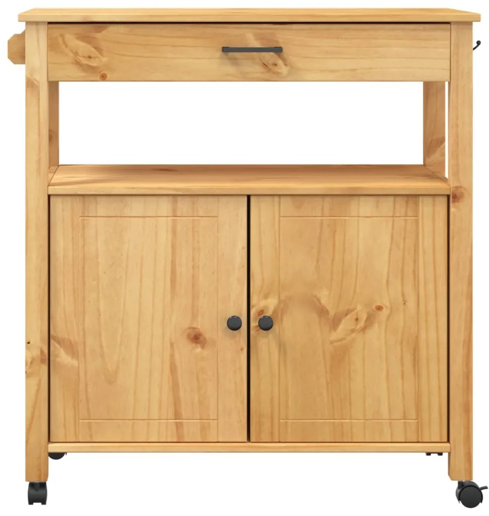 Carrello da cucina monza 84x40x90 cm in legno massello di pino
