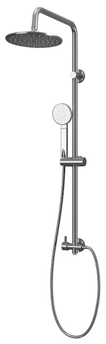 Kamalu - Colonna doccia design tondo con soffione, doccetta e flessibile |  L6700