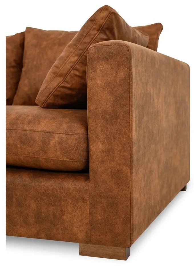 Divano angolare in similpelle marrone cognac (angolo sinistro) Hamburg - Scandic