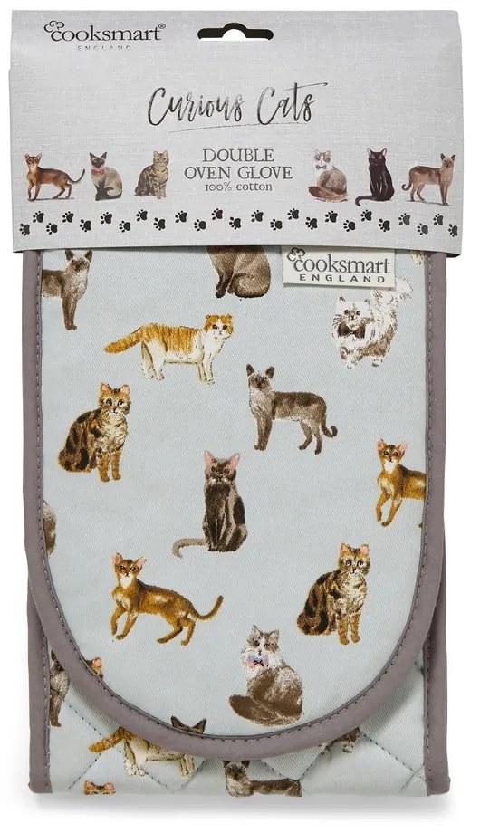 Presina doppia in cotone blu Curious Cats - Cooksmart ®