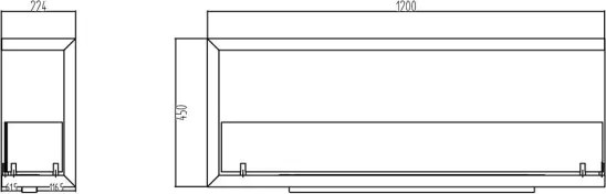 Camino a bioetanolo da incasso ad angolo biocamino angolare 120x45 cm SUTRI 120 SX