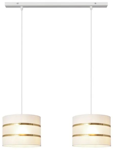 Lampadario a sospensione con filo HELEN 2xE27/15W/230V bianco/oro