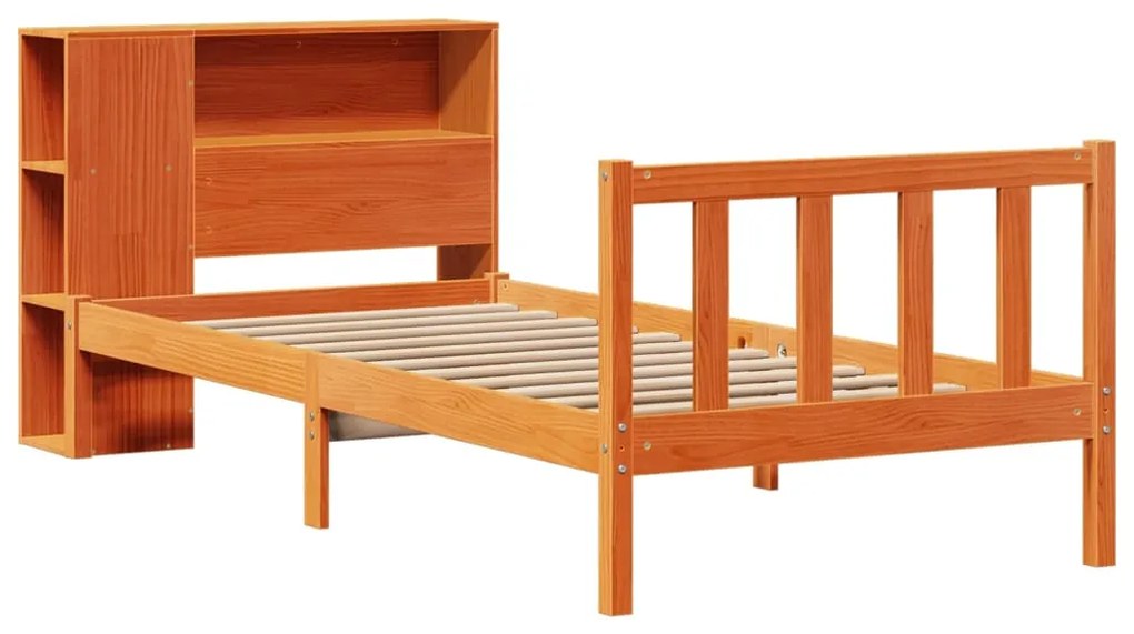 Letto libreria senza materasso marrone cera 100x200 cm in pino