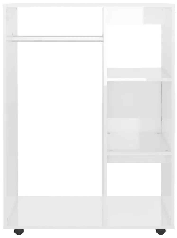 Armadio bianco lucido 80x40x110 cm in truciolato