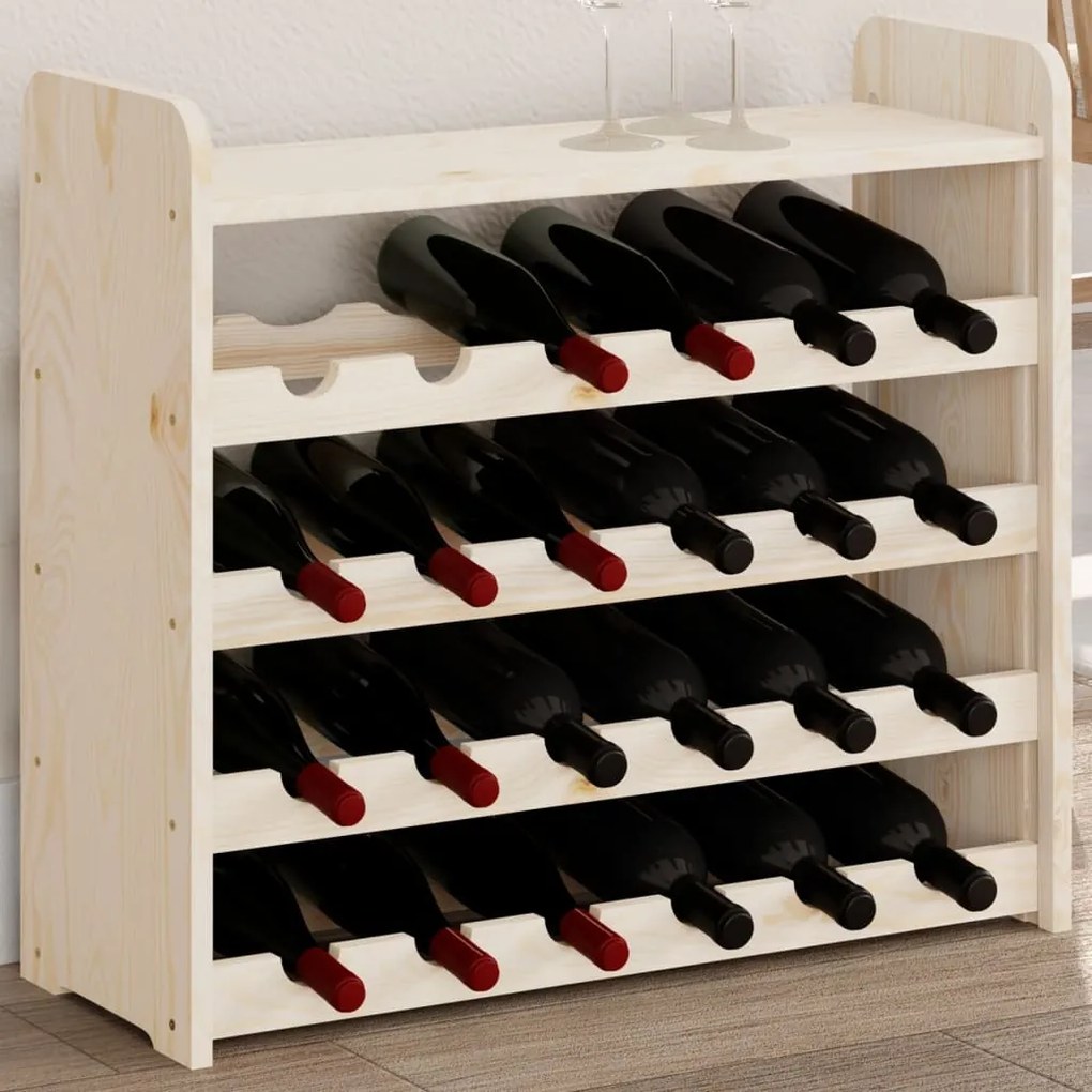 Portavini Pannello Superiore 67,5x25x60 Cm Legno Massello Pino /