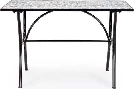 Set Bistrot Tavolo Mosaico 80x120 Cm Con 4 Sedie Pieghevoli Mykonos Bizzotto