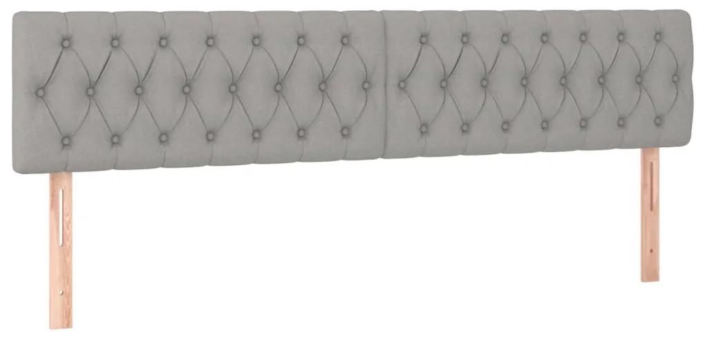Testiere 2 pz grigio chiaro 100x7x78/88 cm in tessuto