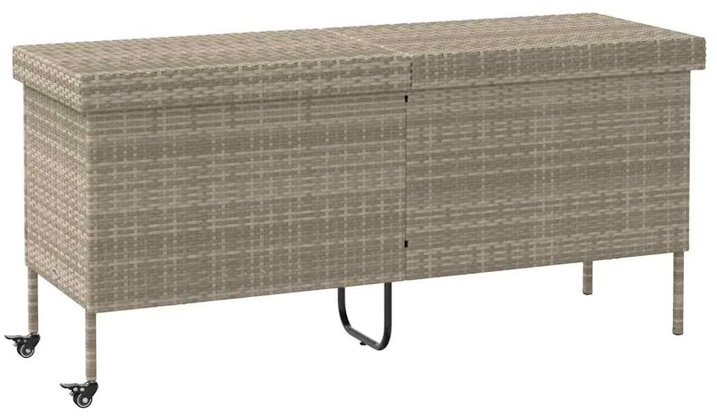 Contenitore Da Giardino Con Ruote Grigio Chiaro Polyrattan /