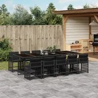 Set da Pranzo da Giardino 11 pz con Cuscini in Polyrattan Nero 3211651