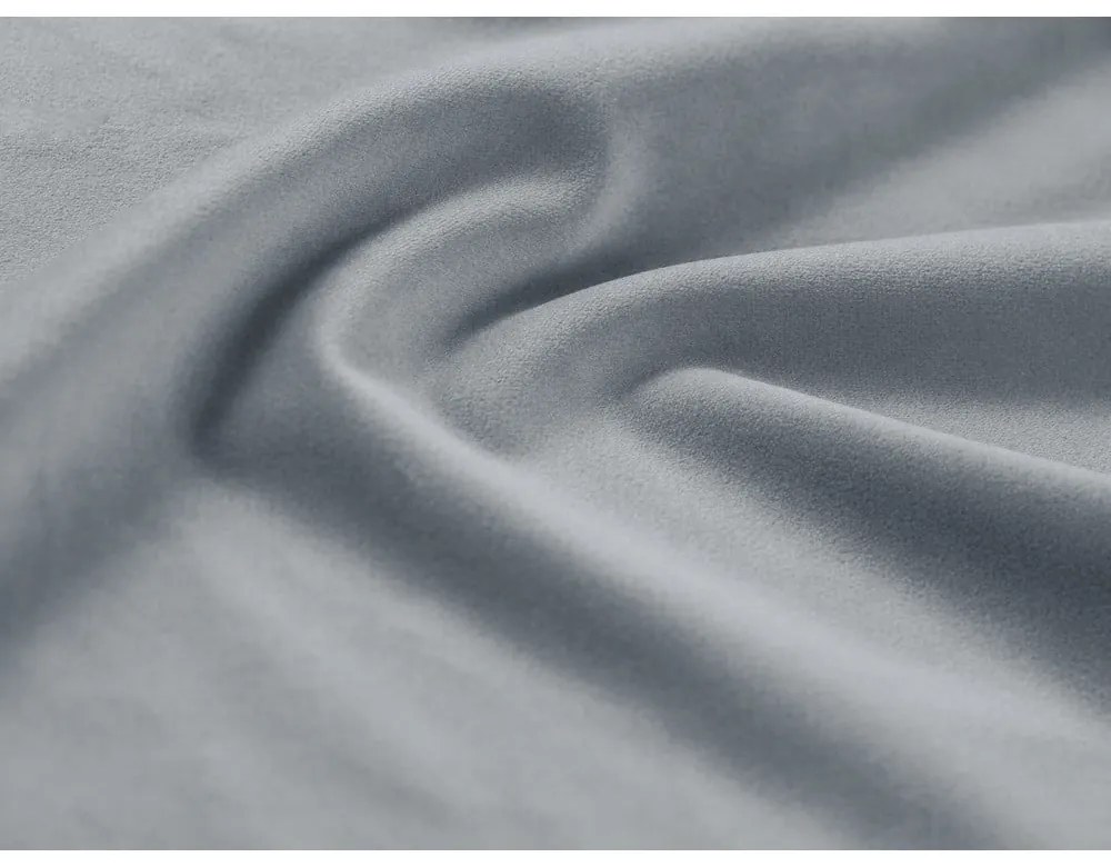 Divano angolare azzurro allungabile e con contenitore (con penisola a sinistra/a L) con rivestimento in velluto Kyoto – Cosmopolitan Design