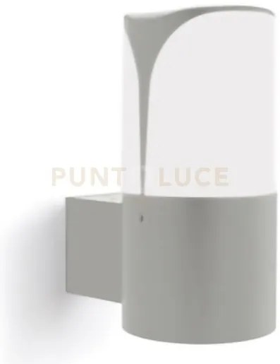 Ges723- applique h.18cm d.9cm grigio metallizzato 1 luce attacco e2...