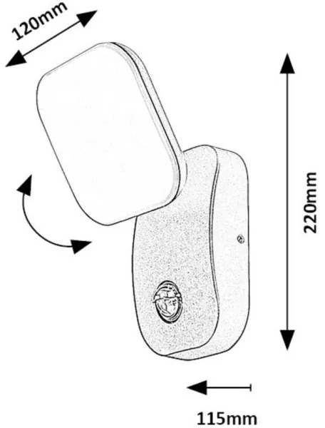 Rabalux 77058-LED Applique da esterno con sensore ODIEL LED/12W/230V IP44