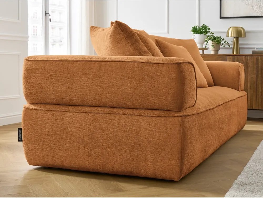 Divano color senape con rivestimento in ciniglia 237 cm Whesley – Bobochic Paris