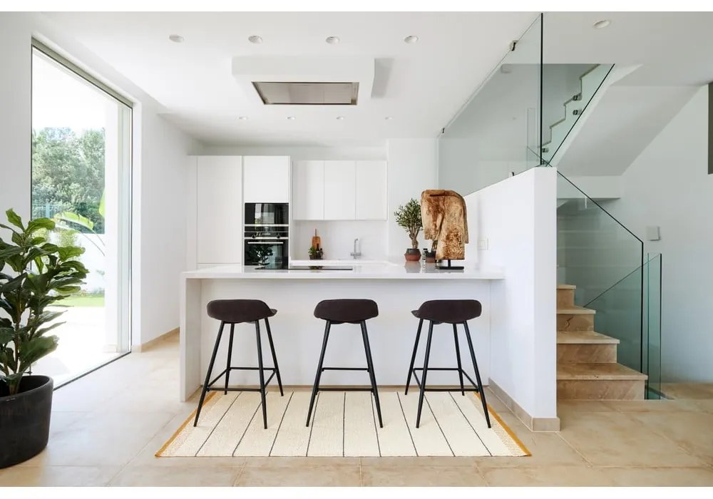 Tappeto da interno/esterno giallo ocra/color crema 60x85 cm Belle Ochre – Pappelina