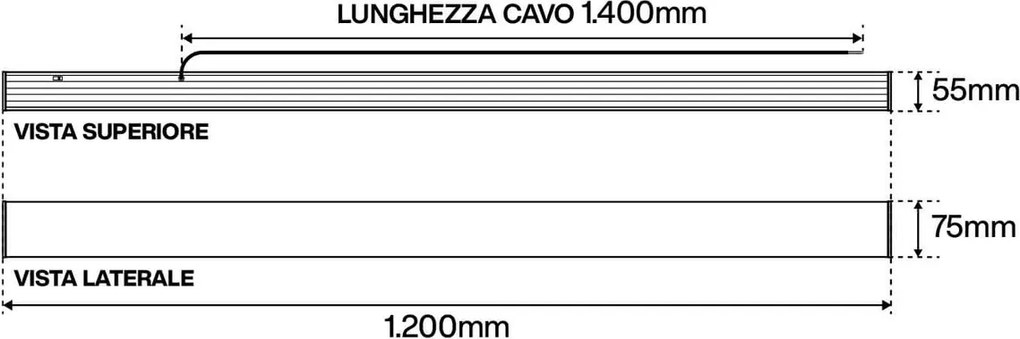 Lampada Lineare LED da Soffitto 42W 120cm Bianca con driver Philips