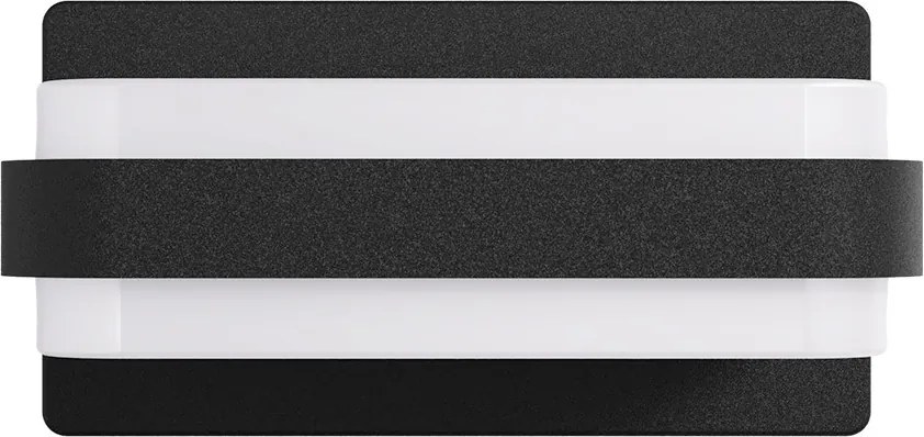 Applique LED 12W Rettangolare per esterni a Luce Diffusa IP54 Nera Colore Bianco Naturale 4.000K