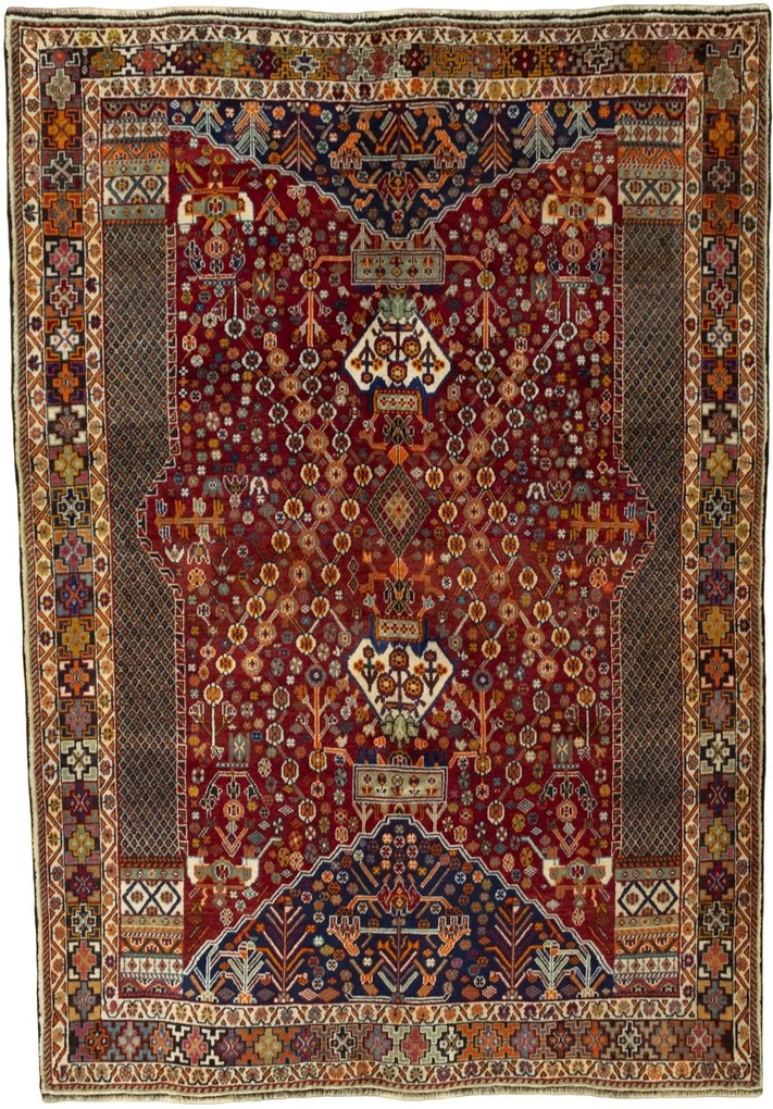 Shiraz Tappeto persiano 170x250 Rosso (Iran) Annodato A Mano