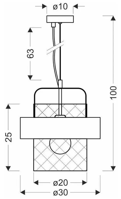 Lampada a sospensione in metallo di colore nero-rame ø 30 cm Fiba - Candellux Lighting